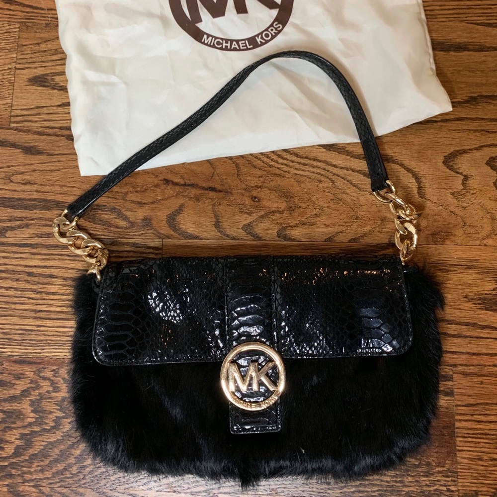 Michael Kors Black Fur Handbag